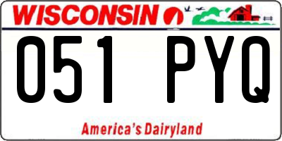 WI license plate 051PYQ