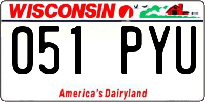 WI license plate 051PYU