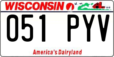 WI license plate 051PYV