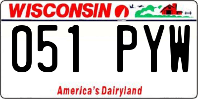 WI license plate 051PYW