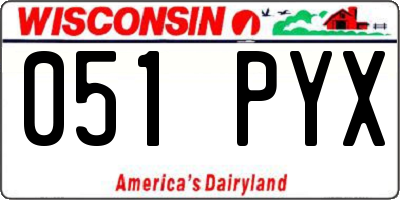 WI license plate 051PYX