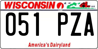 WI license plate 051PZA