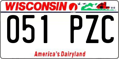 WI license plate 051PZC