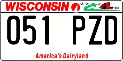 WI license plate 051PZD