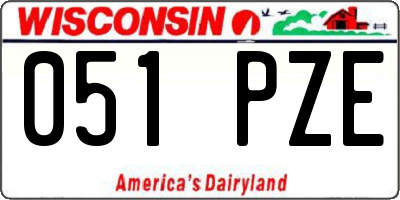 WI license plate 051PZE