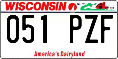 WI license plate 051PZF