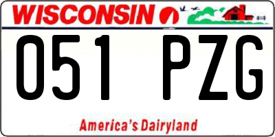 WI license plate 051PZG