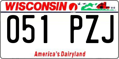 WI license plate 051PZJ