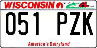 WI license plate 051PZK