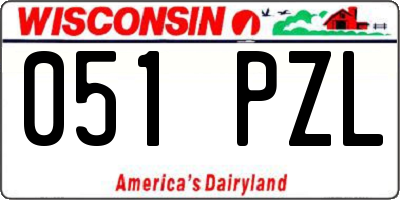 WI license plate 051PZL