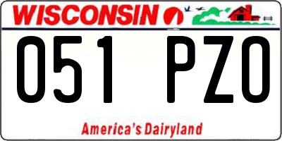 WI license plate 051PZO