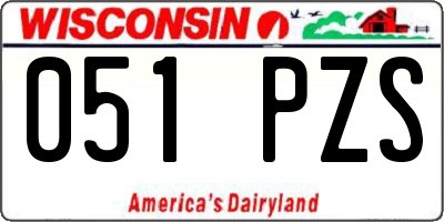 WI license plate 051PZS