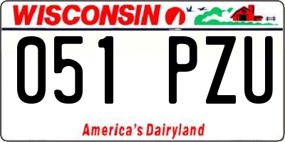 WI license plate 051PZU