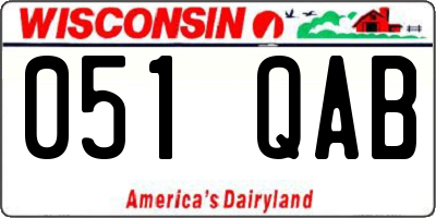 WI license plate 051QAB