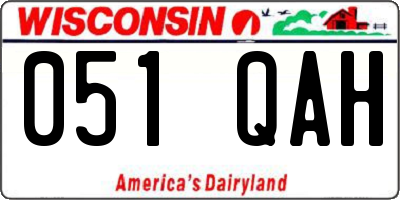 WI license plate 051QAH