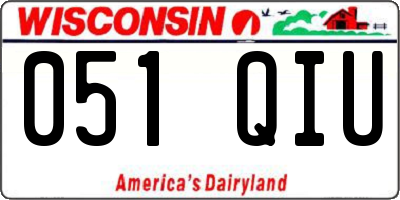 WI license plate 051QIU