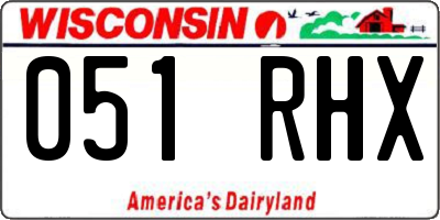 WI license plate 051RHX