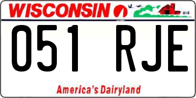 WI license plate 051RJE