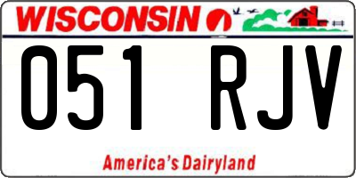 WI license plate 051RJV