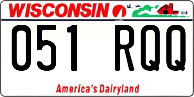 WI license plate 051RQQ