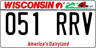 WI license plate 051RRV