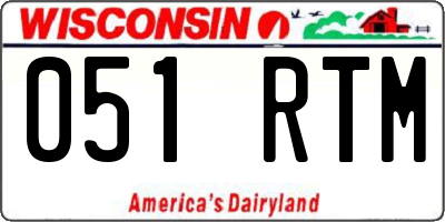 WI license plate 051RTM