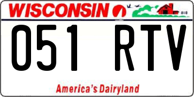 WI license plate 051RTV