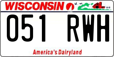 WI license plate 051RWH