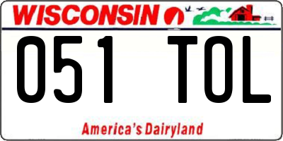 WI license plate 051TOL