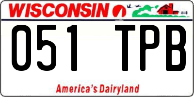 WI license plate 051TPB