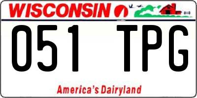 WI license plate 051TPG