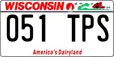 WI license plate 051TPS