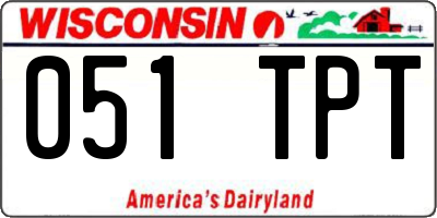 WI license plate 051TPT