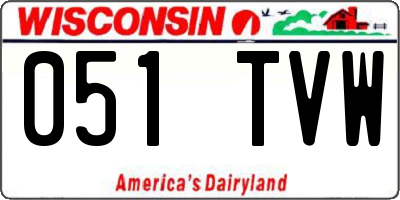 WI license plate 051TVW