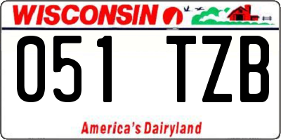 WI license plate 051TZB