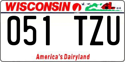WI license plate 051TZU