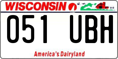 WI license plate 051UBH