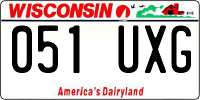 WI license plate 051UXG