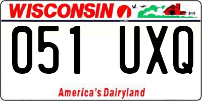 WI license plate 051UXQ