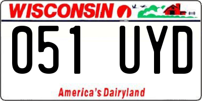 WI license plate 051UYD