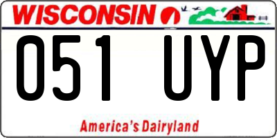 WI license plate 051UYP