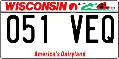 WI license plate 051VEQ