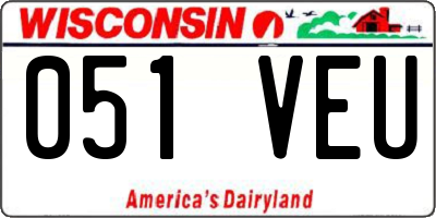WI license plate 051VEU
