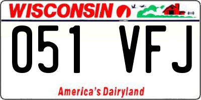 WI license plate 051VFJ
