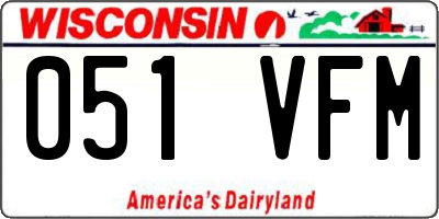 WI license plate 051VFM