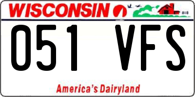 WI license plate 051VFS