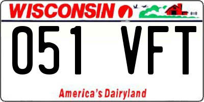 WI license plate 051VFT