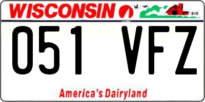 WI license plate 051VFZ