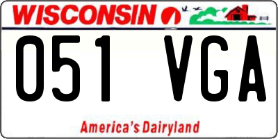 WI license plate 051VGA