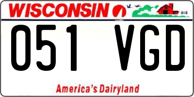 WI license plate 051VGD